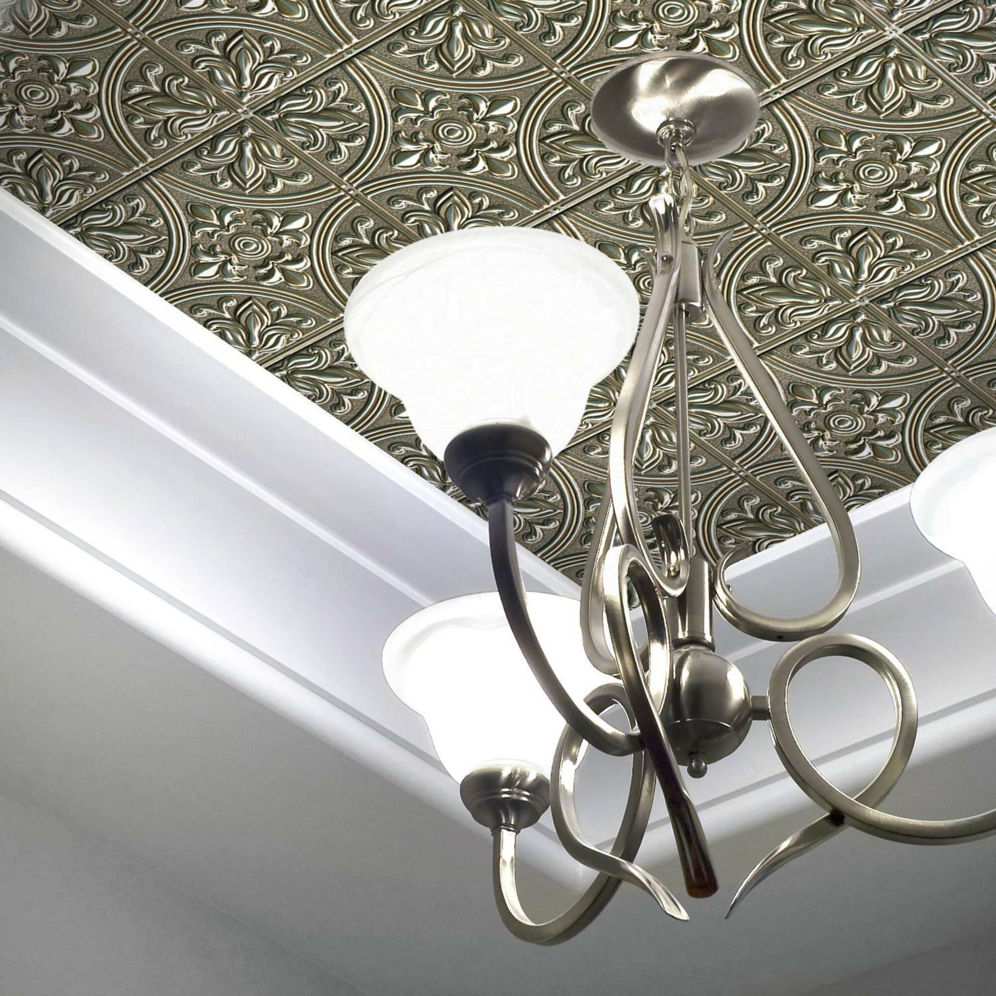 Gold Tin Peel & Stick Tile Backsplash StickTiles